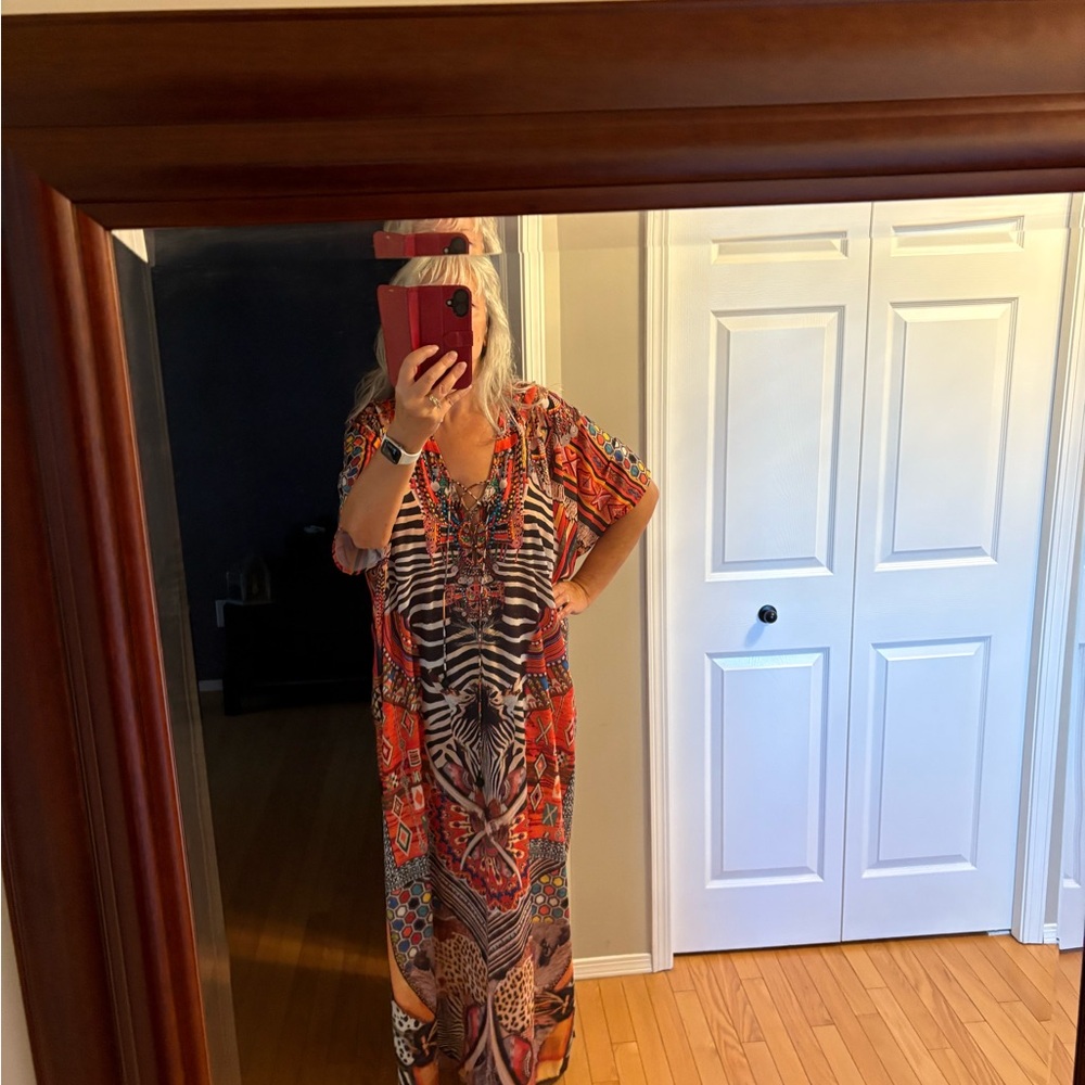 Vibrant Animal Print Kaftan